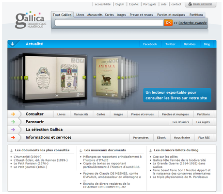Exalead, outil de requête de Gallica capture d'écran de gallica