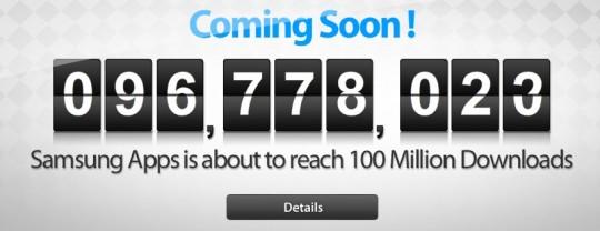 samsung apps 540x208 Bientôt 100 millions de téléchargements enregistrés sur lApp Store de Samsung