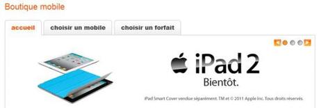 L’iPad 2 disponible chez Orange et SFR, à partir de 279€