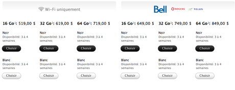 délai 304 sem Lancement du iPad 2 (Article mis à jour constamment)