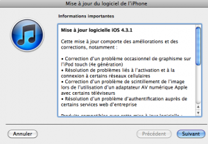 iOS 4.3.1 disponible en téléchargement