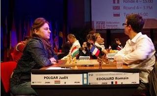 Echecs à Aix : ronde 4, Judit Polgar 1-0 Romain Edouard 