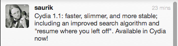 Cydia 1.1 est disponible