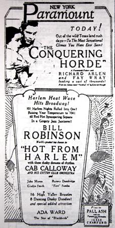 Vendredi 27 mars 1931 : Allez voir Cab Calloway et Bill Robinson au Paramount !