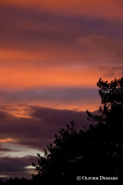 Coucher de soleil avant la pluie et humeur du jour