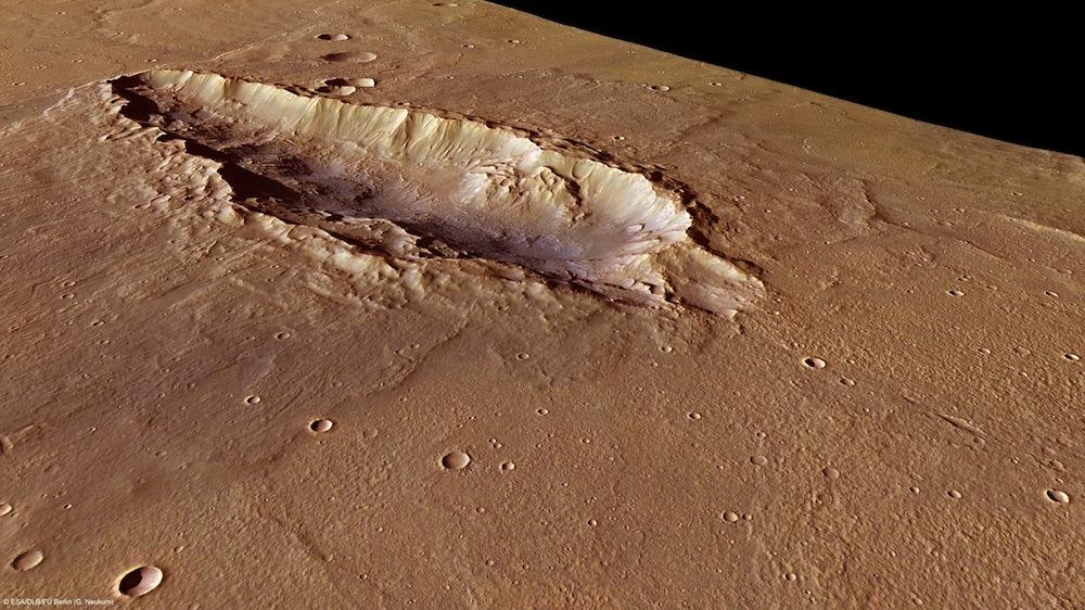south-of-huygens crater perspective view