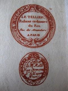 Etiquettes de relieurs des 17ème et 18ème siècles, tirées de The French Bookbinders of the 18th century, par Octave Uzanne