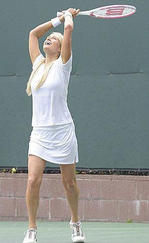 958410119 tduid1019 Paris Hilton Playing Tennis Beverly Hil