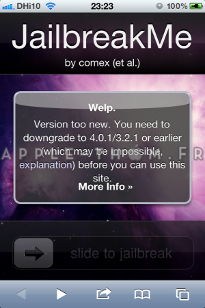 l’Exploit de comex est fixé sur l’iOS 4.3.1