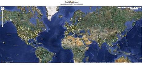 Carte du monde des lieux de tournage