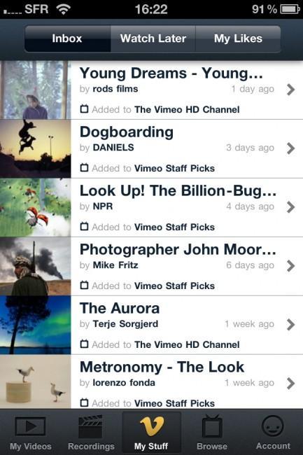 Vimeo lance son application iPhone