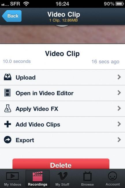 Vimeo lance son application iPhone