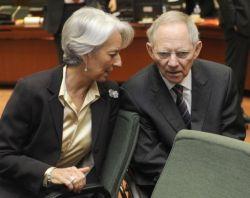 Christine Lagarde et Wolfgang Schaüble, ministres des Finances français et allemand à l'origine du projet de taxe européenne, voire mondiale, sur les transactions financières