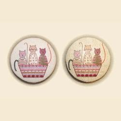 Nouvelle collection de boutons recouverts un chat dans l'aiguille Boutons recouvers lin 33mm