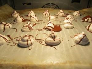 meringues rayées chocolat