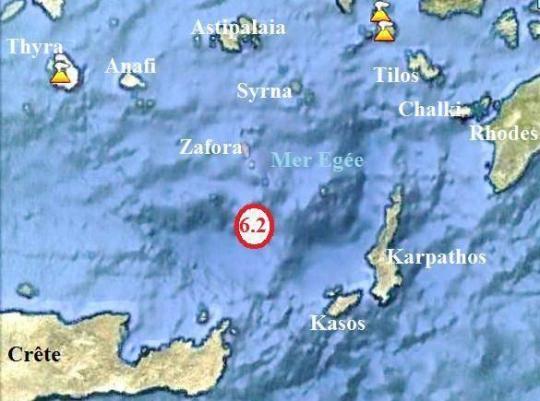 Fort séisme de magnitude 6.2 en Mer Egée: ni dégâts ni blessés.