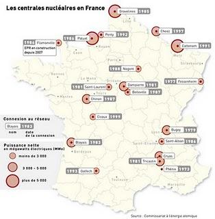 Centrales nucléaires et zones sismiques en France