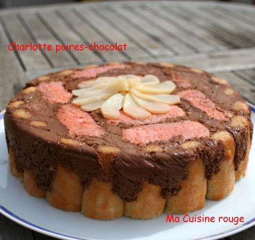 cuisine,gourmande,dessert,chocolat,poire,charlotte,gélatine