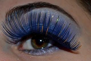 Faux-cils Bleu et or