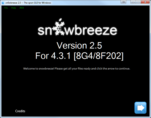 Sn0wbreeze 2.5 jailbreak iOS 4.3.1 pour Windows