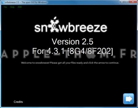Sn0wbreeze 2.5 est disponible pour jailbreaker l’iOS 4.3.1 de façon untethered