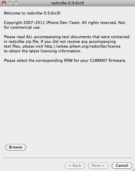 RedSn0w 0.9.6 rc9 : Jailbreak unthetered iOS 4.3.1