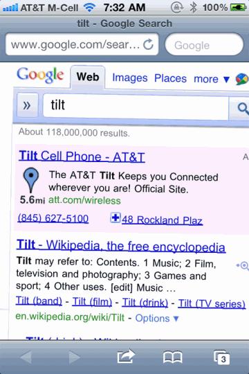 tilt google mobile safari 360x540 Ca tilt pour Google sur liPhone !