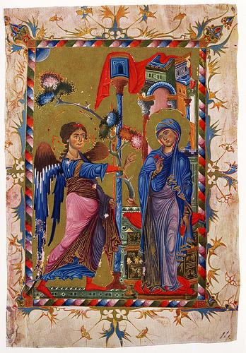 Annunciation from 13th century Armenian Gospel ori