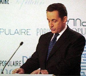 Nicolas Sarkozy speaking at the congress of hi...