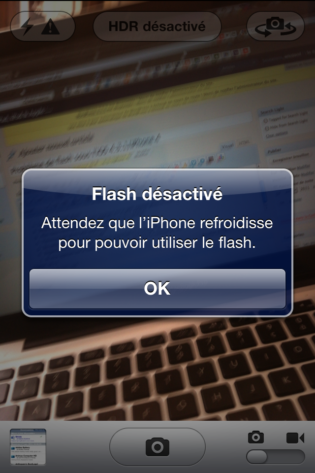 Problème de flash sous l’iOS 4.3.1/iPhone 4