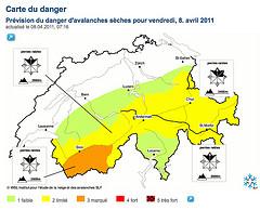 Carte danger avalanche 8 avril 2011