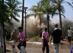 A picture of the 2004 tsunami in Ao Nang, Krab...