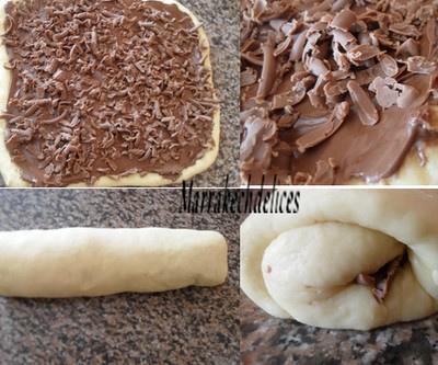 Brioche gourmande roulée au Nutella et copeaux de Pralinoise