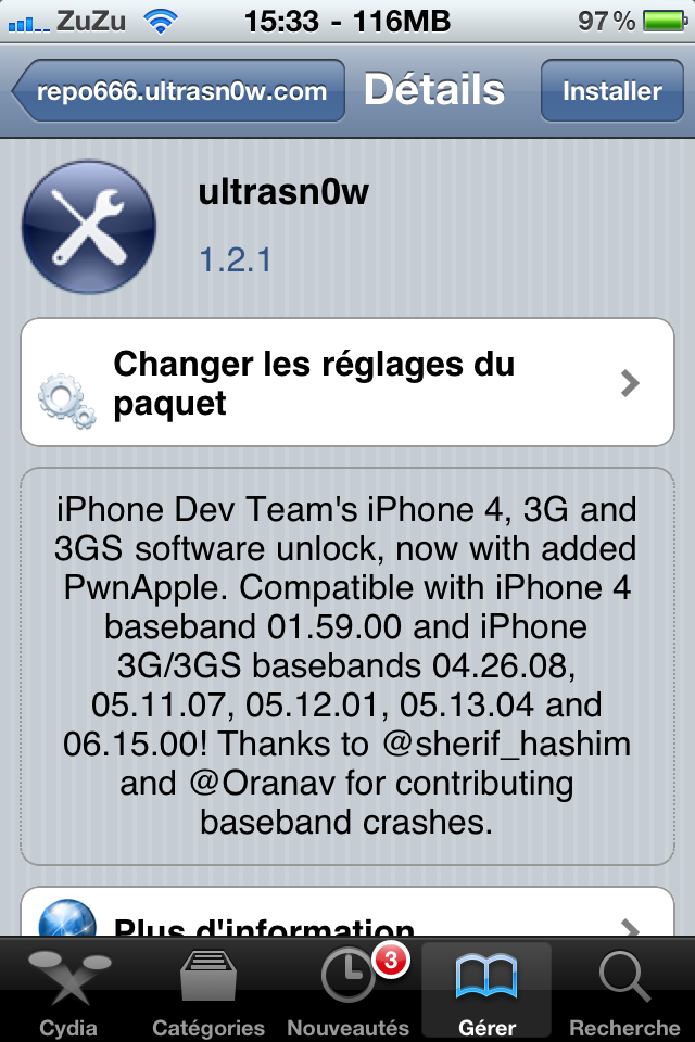 Ultrasn0w 1.2.1 désimlock l’iOS 4.3.1