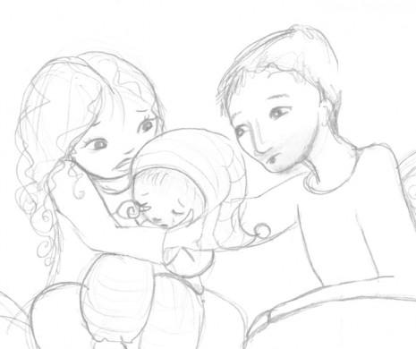 illustration enfant pleure dessin trait