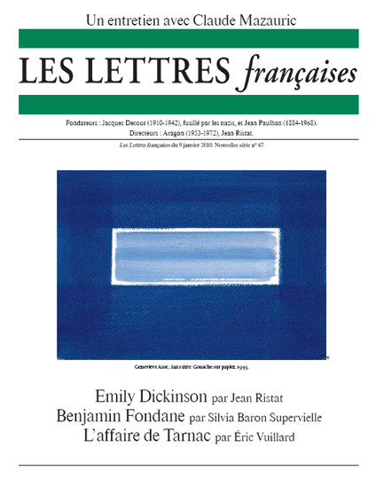 N°67 – Les Lettres Françaises du 9 Janvier 2010