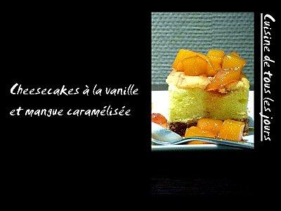 Cheesecake à la vanille et mangue caramélisée
