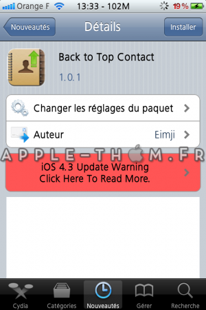 {MàJ}Back To Top Contact 1.0.4 : Compatible iOS 4.3.1