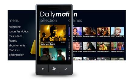 dailymotion windows phone 7 Dailymotion sinvite sous Windows Phone 7