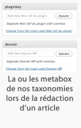 Les meta box des taxonomies