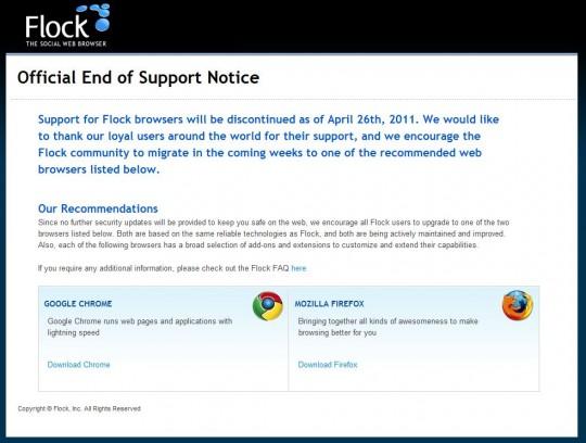 flock 540x408 Cest terminé pour Flock !