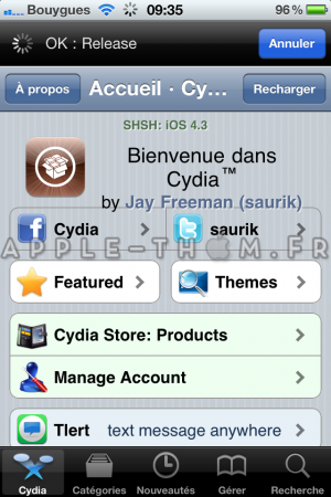 Tutoriel : Alléger Cydia en désactivant les « Catégories »