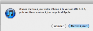 iOS 4.3.2 déjà disponible dans iTunes.