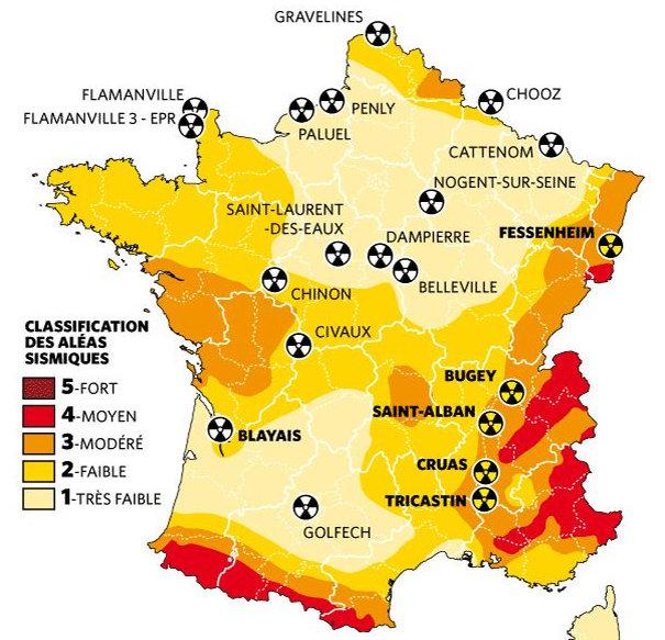 [France Nucléaire] Risques : Cinq centrales nucléaires françaises sont dans des zones à risque