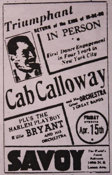 Vendredi 15 avril 1938 : le retour de Cab Calloway au Savoy, ça ne se rate pas !