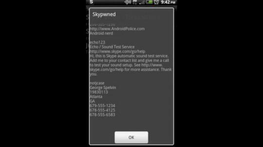 skype fail 540x303 Une faille de sécurité dans Skype sous Android
