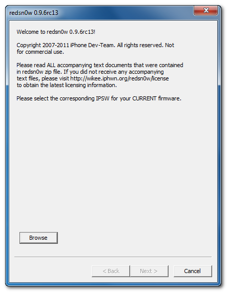 jailbreak+4.3.2+02 Tutoriel jailbreak untethered de l’iOS 4.3.2 avec Redsnow 0.9.6RC14