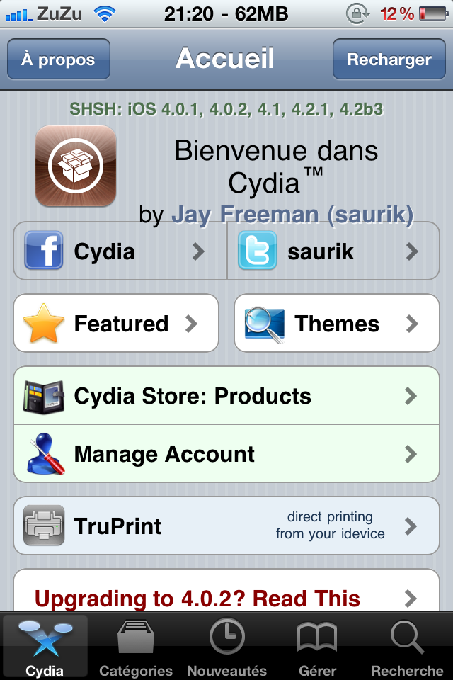 [MàJ] Apple bloque la sauvegarde des signatures SHSH sur Cydia