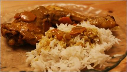 Poulet braisé au curry