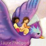 petites princesses qui volent sur le dos d'un oiseau illustratrice laure phelipon